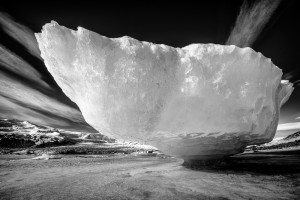 A stranded iceberg on the shore near Jokulsarlon
